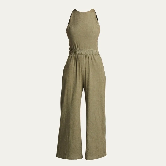 Monrow Crisscross Racer Linen Jumpsuit - Picture 8 of 8